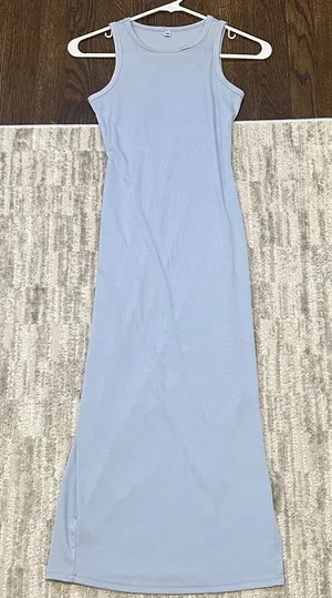Amazon Elegant Blue Sleeveless Maxi Dress thumbnail 1