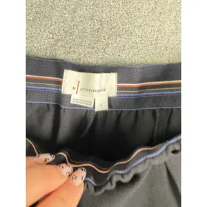 Anthropologie Womens Black Pintuck Tapered Ankle Zip Pull-On Pants small black thumbnail 5