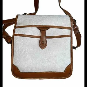 VTG Dooney & Bourke Tan/Cream/Brown Purse Signature Logo Buckle‎ Handbag thumbnail 4