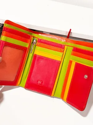 mywalit RED ORANGE GENUINE LEATHER ID CARD COIN HOLDER BILL BIFOLD WALLET PURSE thumbnail 2