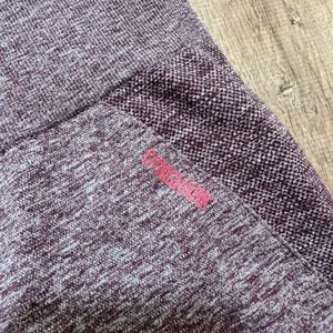 Gymshark | Maroon Grey Marl‎ Knit Flex High Waisted Seamless Leggings, Size S thumbnail 3