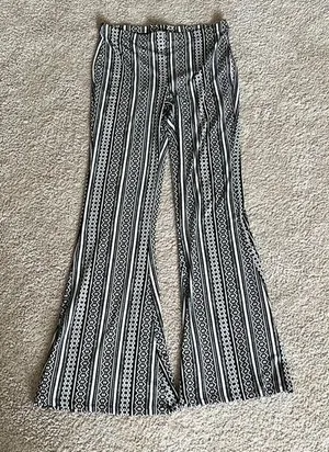 Express Rayon Hi-Rise Flare Pants thumbnail 1