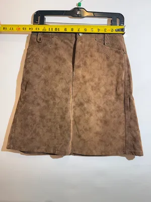 NWT Free People Suzy Chocolate Suede-Look Brown Midi Skirt A-Line Skirt Size 25 thumbnail 4