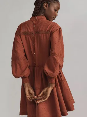 Anthropologie‎ Pilcro Long Sleeve Mock Neck Swing Mini Dress Womens Size XS thumbnail 4