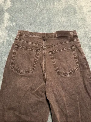 Abercrombie & Fitch The 90's Straight Ultra High Rise Black Denim Jeans Sz 27/4R thumbnail 6