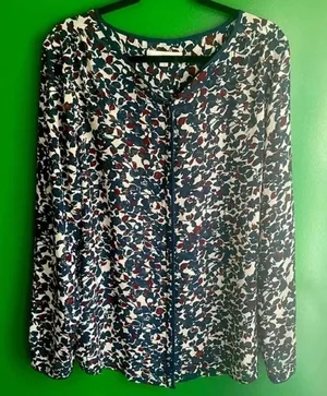 LOFT CLEARANCE Sheer Blouse Large Tall Dressy‎ Work Shirt thumbnail 1