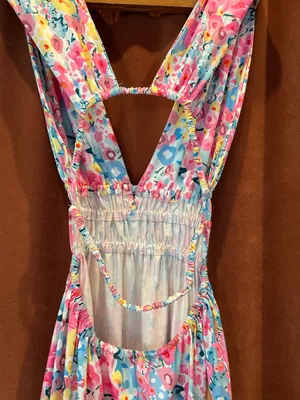 Bright Floral Dress/ Swimsuit Cover Up thumbnail 5