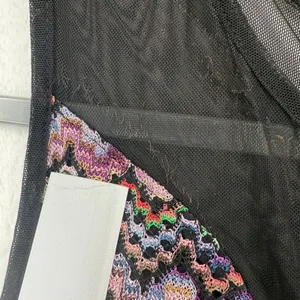 For Love & Lemons Dress M‎ Multi Color Knit Fit Flare Mesh Panel Sleeveless READ thumbnail 5