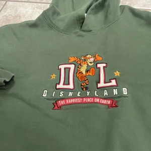 Disneyland Tigger Hoodie Pullover Sweatshirt Green Size Medium vintage unisex thumbnail 3
