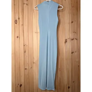 NWT Lulus Kamara Light Blue Mesh Cutout Knotted Midi Dress Party Holiday Size M thumbnail 7
