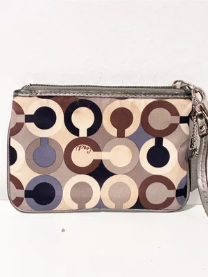 Coach Madison Op Art Sequin Wristlet Brown Neutral Wallet thumbnail 4