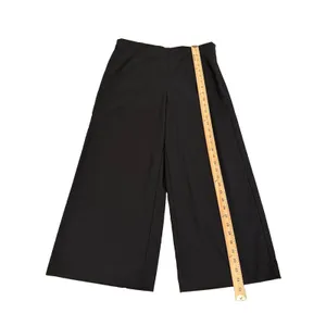 Loft Wide Leg Cropped Pants Womens 10 Black Office Work Minimal Travel Vacation thumbnail 4