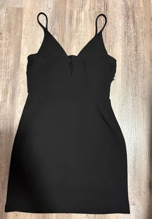 Express Women’s Black V-Neck Mesh Inset Bodycon Mini Dress-XS thumbnail 4