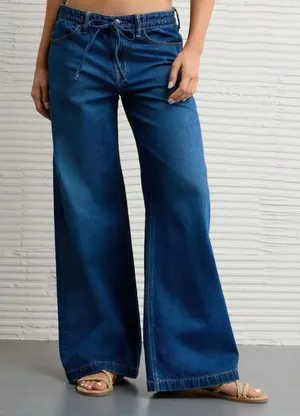 American Eagle Dreamy Drape Ultra Wide Leg Low Rise Jeans Size 2 NWT thumbnail 1