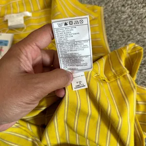 Nike Golf Sleeveless Mustard Yellow Striped Polo Sleeveless Top thumbnail 10
