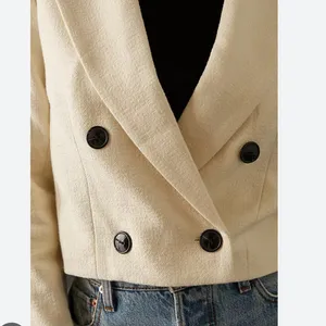 Maeve Cropped Double Breasted Blazer large workwear glamorous power holiday‎ thumbnail 2