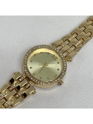 Charter club gold tone women watch 28mm rhinestones quartz up to 7.5” running thumbnail 8