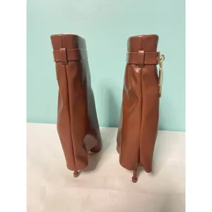 Liliana Brown Faux Leather Pointy Toe Boots Heel‎ Womens Size 5.5 thumbnail 4