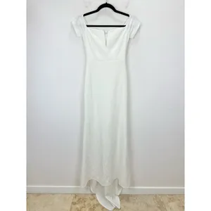 NEW Lulus Loveliest Aura White Off-the-Shoulder Mermaid Maxi Dress Wedding XS thumbnail 5