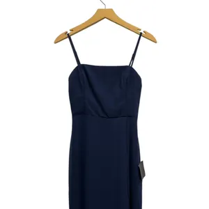 Lulus Feeling Elegant Navy Blue Lace-Up Slit Maxi Dress size XS NWT thumbnail 4