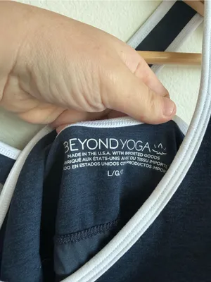 Beyond Yoga Spacedye Starting Line Dress Navy White Built-In Bodysuit Large thumbnail 9