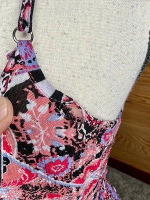 Cotton Candy LA Floral Paisley Spaghetti Strap Cropped Wide Leg Jumpsuit Small S thumbnail 11