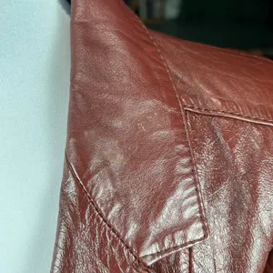Vintage 70s Genuine Leather Burgundy Jacket thumbnail 7