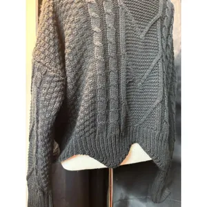 Windsor Black Cable Knit Turtleneck‎ Sweater Cropped Scallop Hem RN129619 Womens thumbnail 8