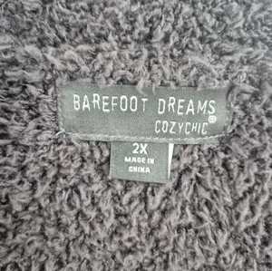 Barefoot Dreams QVC comfy button sweatshirt Cozy Chic Charcoal Teddy Jacket 2X thumbnail 2