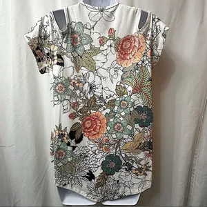 Gaze Women’s Floral Cold‎ Shoulder Top Size Large thumbnail 13