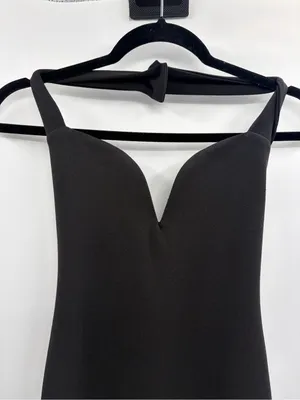 Nookie Madonna black halter event neck slit maxi formal wedding guest dress xs thumbnail 4