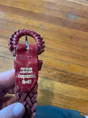 Capezio Vintage Braided Red Genuine Leather Waist Belt - Sz S-M thumbnail 3