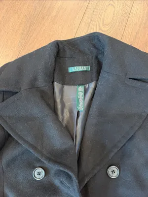 LAUREN Ralph Lauren Black Double-Breasted Wool Blend Peacoat - Size 2 - C54-172 thumbnail 4