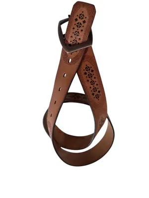 Fossil Brown Leather Laser Cut Out Belt Medium BT3959231 thumbnail 3