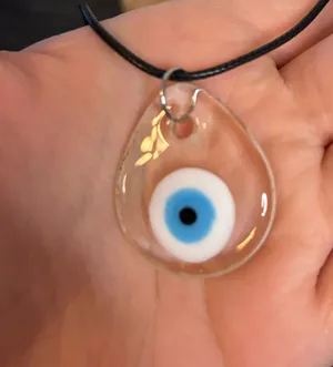 Handmade Clear Evil Eye Necklace  thumbnail 6
