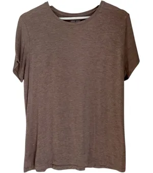 Beige Brown Soft Spun Short Sleeve Basic Crewneck Tee Womens Large Nine West Top thumbnail 1