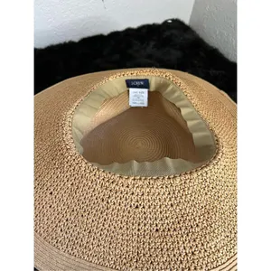 J Crew Wide Brim Sun Hat Womens‎ One Size Light Toast Packable Floppy Beach Wear thumbnail 3
