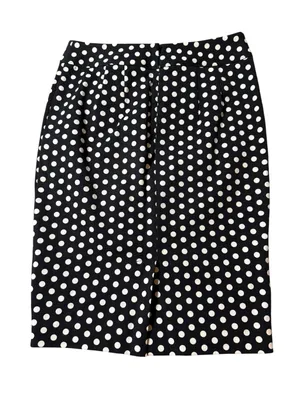 Loft Ann Taylor Black & White Polka Dot Skirt Sz 0 Office Lined Pencil Skirt Classic thumbnail 4