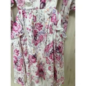For Love & Lemons Lucia Floral Cutout Puff Sleeve Pink Mini Dress Size S New thumbnail 5