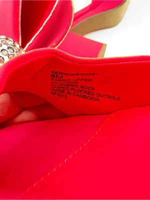 Steve Madden Aerin Satin Platform Heels Rhinestone Bow Pink size‎ 8 Barbiecore thumbnail 5