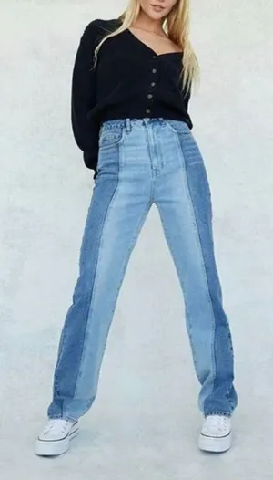 Womens PacSun Eco Two-Tone 90s High Rise Stretch Boyfriend Jeans - Sz 24 thumbnail 1
