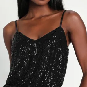 LULU's Sexy Chic Elegant Prom Holidays Wedding Sequins Shimmer Sparkle Jumpsuit thumbnail 5