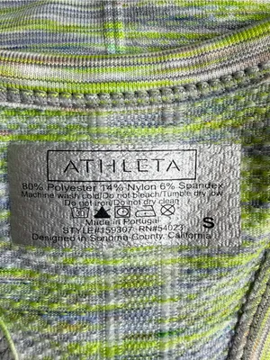 Athleta Fast Track Space-Dye Racerback Tank Top in Green and Gray Size Small thumbnail 8