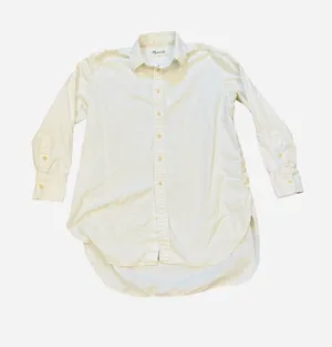 Madewell White Button-Down Tunic Shirt thumbnail 1