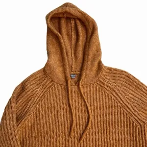 Aerie Brown Ribbed Knit Hoodie Sweater Oversized Soft Cozy Pullover Size M thumbnail 3