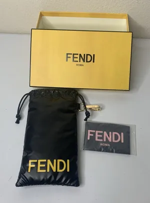 Authentic Fendi Roma Sunglasses Eyeglasses Box Black Soft Case Pouch Cloth thumbnail 1