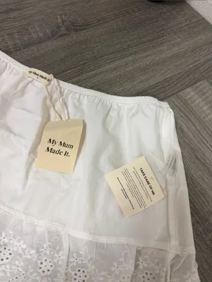 My Mum Made It LACE MINI SKIRT - WHITE thumbnail 4