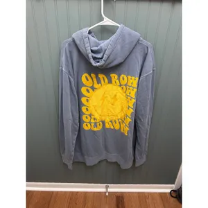 Old Row Hoodie Sweatshirt XL Blue‎ Yellow Graphic Pullover Athleisure Top thumbnail 4