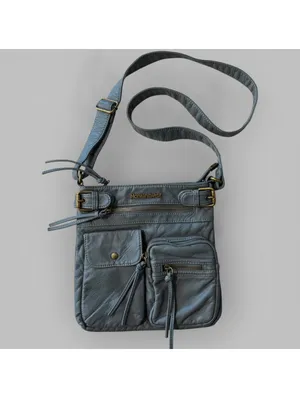 Montana West Blue Vegan Leather Crossbody Bag Multi Pocket Y2K Boho thumbnail 2