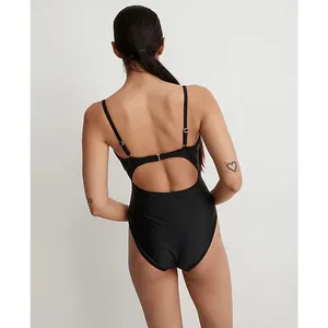 Madewell Cinched Cutout One-Piece Swimsuit True black M NWT thumbnail 3